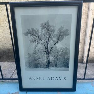 Ansel Adams Oak Tree Snowstorm Yosemite Valley 1984 Framed Print 30x27